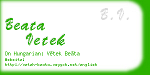 beata vetek business card